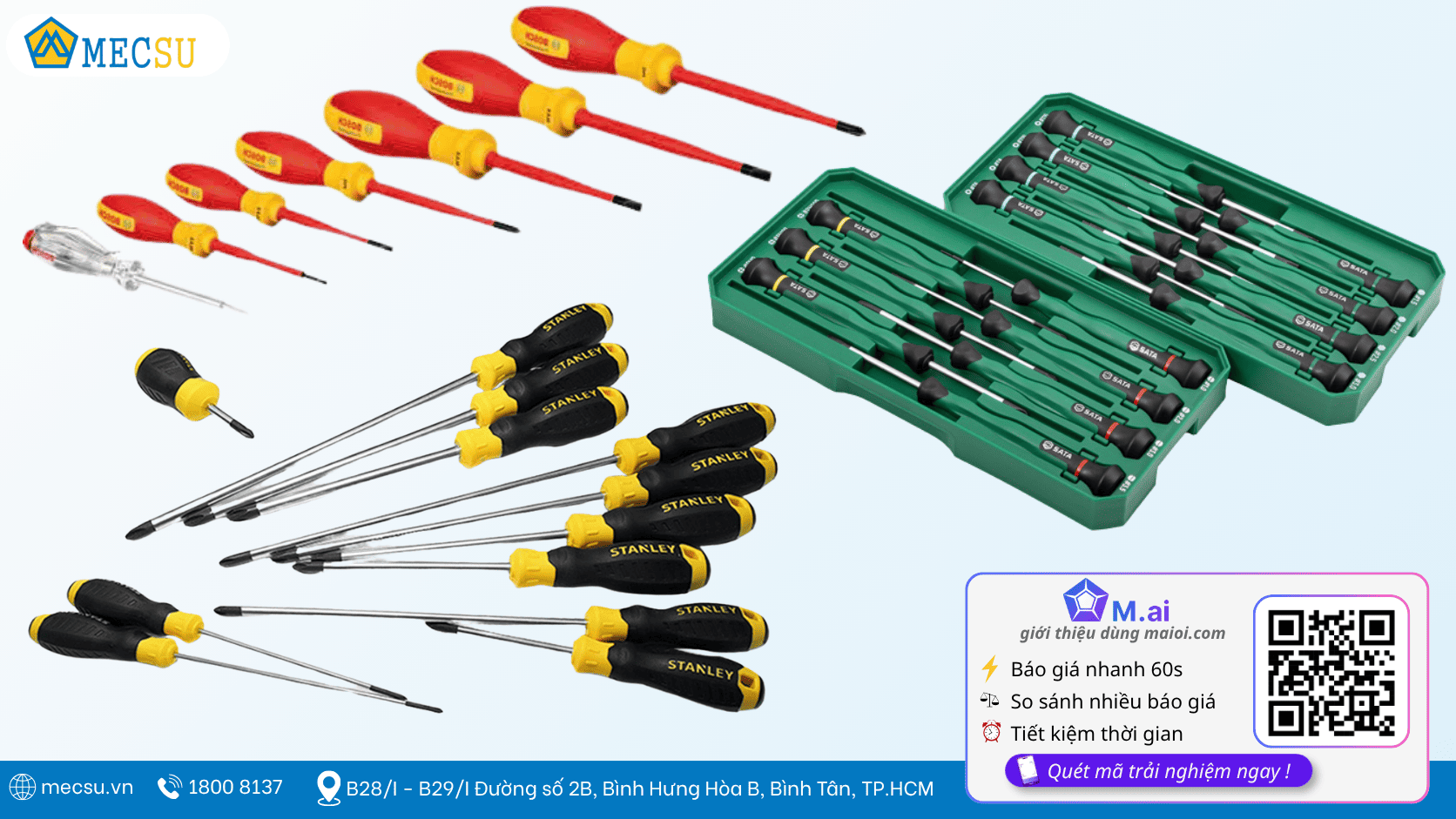 Tua Vít Là Gì? Phân Loại Đầu Vít Bake, Dẹp, Hoa Thị, Lục Giác 